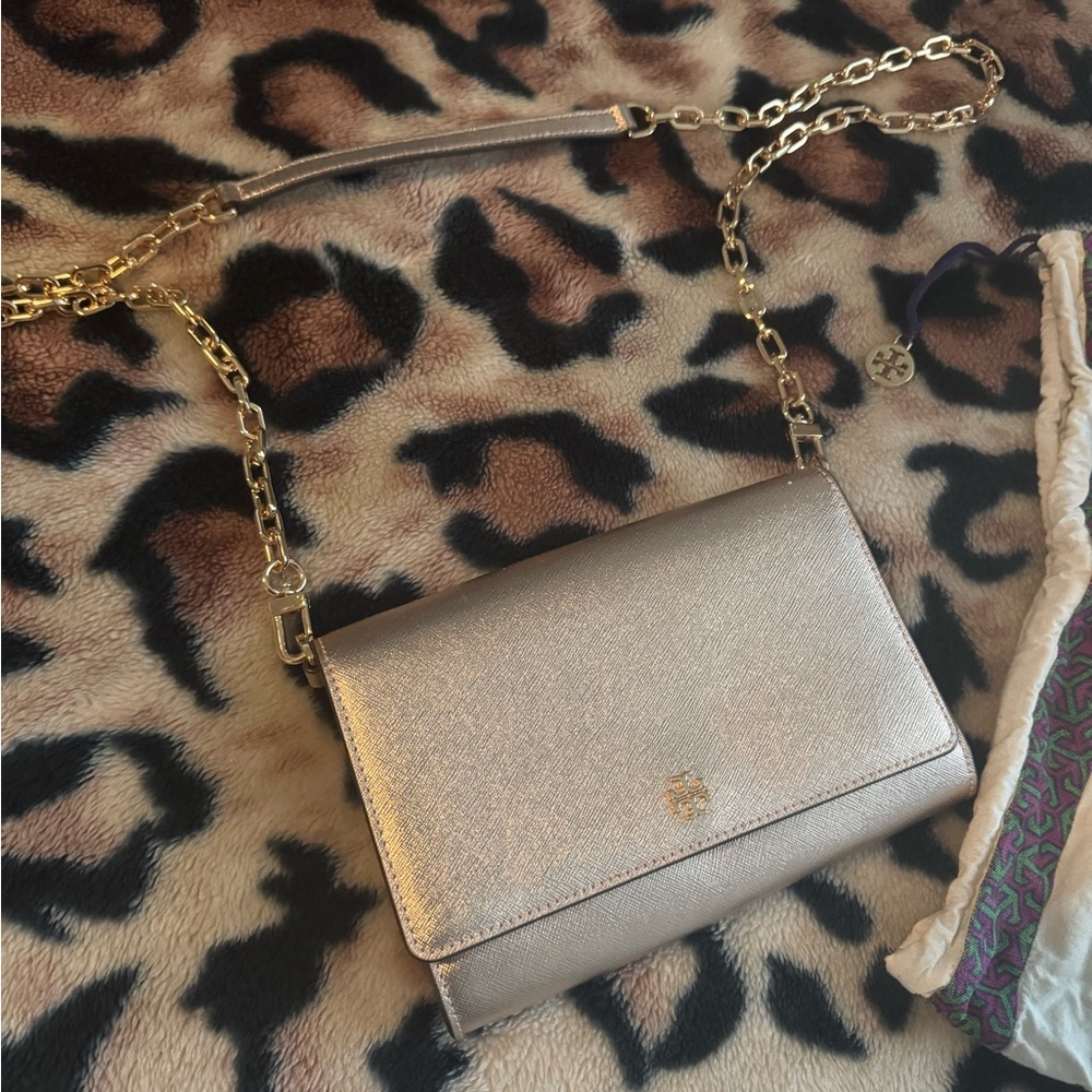Tory Burch Metallic Gold Crossbody Bag